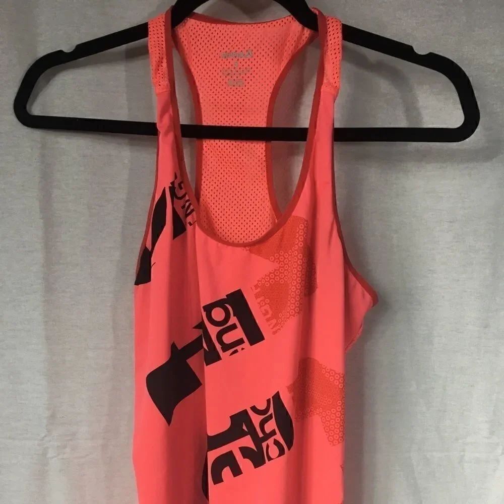 Reebok orange peach Small Razorback tank sample